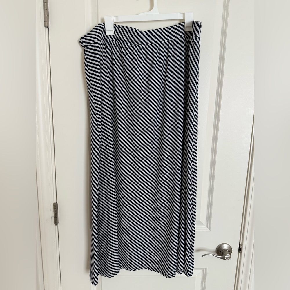 Long Black and White Striped Maxi Skirt